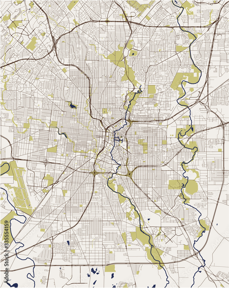 map of the city of San Antonio, Texas, USA map of the city of San Antonio, Texas, USA