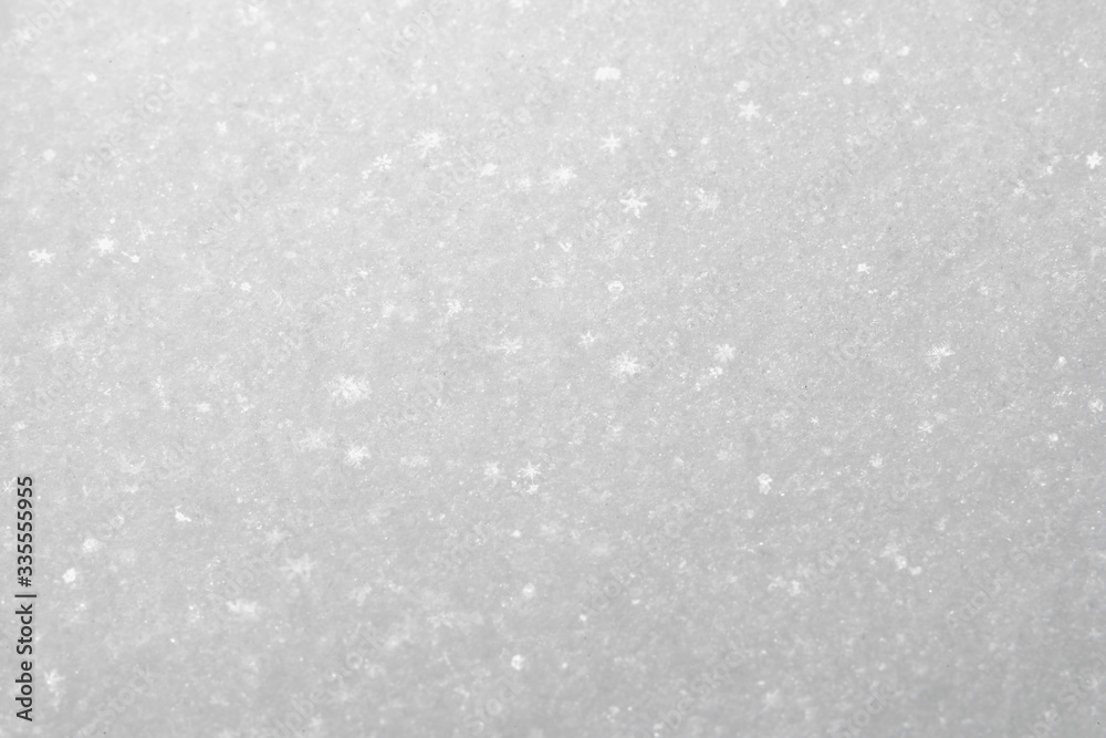 white snowflakes background, rough pattern of snow texture