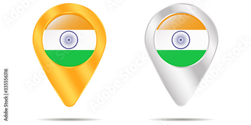 Map of pins with flag of India. On a white background. Vector Free Download Map of pins with flag of India. On a white background. Vector - GFXLoad