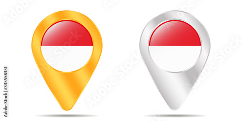Free Download Map of pins with flag of Indonesia. On a white background - GFXLoad