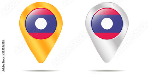 Map of pins with flag of Laos. On a white background Free Download Map of pins with flag of Laos. On a white background - GFXLoad