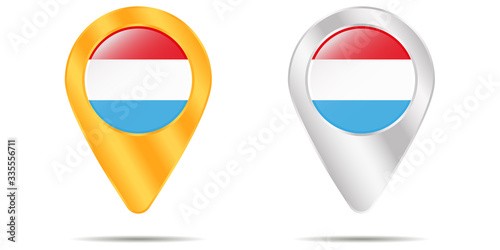 Free Download Map of pins with flag of Luxembourg. On a white background - GFXLoad