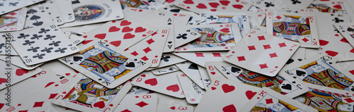 Pile of a lot of random gaming cards.Strip