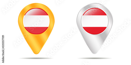 Map of pins with flag of Austria. On a white background Free Download Map of pins with flag of Austria. On a white background - GFXLoad