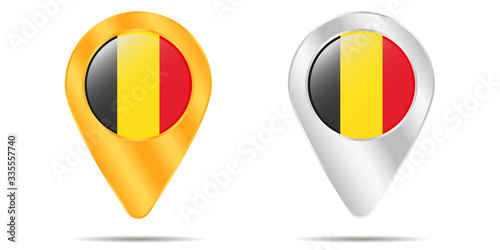 Free Download Map of pins with flag of Belgium. On a white background - GFXLoad