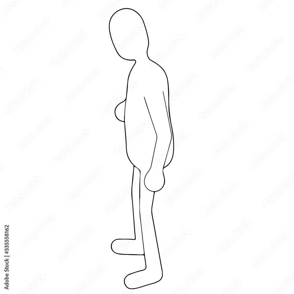 sketch of a human character with different view on a white background vector sketch of a human character with different view on a white background vector