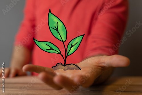 green plant growing up digital