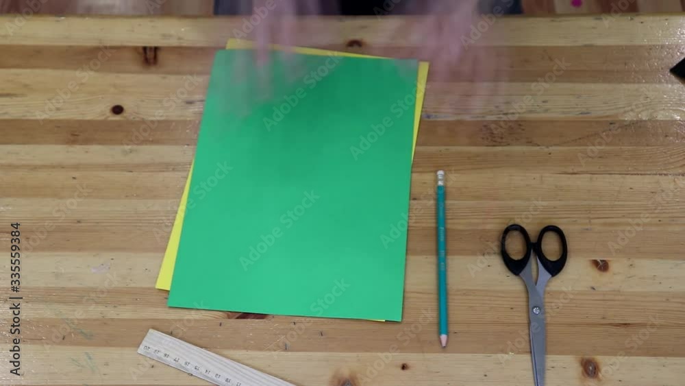 Faster paper work with top view paper. Drawing lines on colored paper