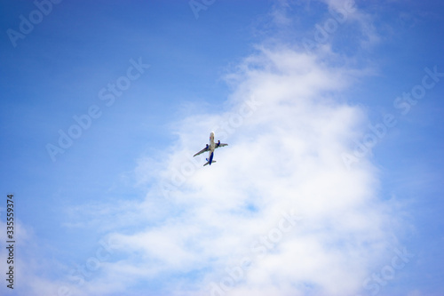 A plane is fliying in the air
