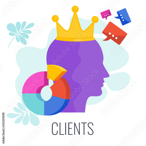 Client, customer, consumer infographics pictogram.