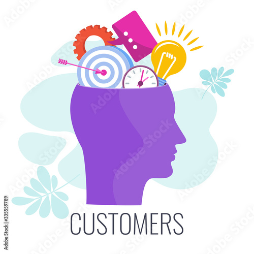 Client, customer, consumer infographics pictogram.