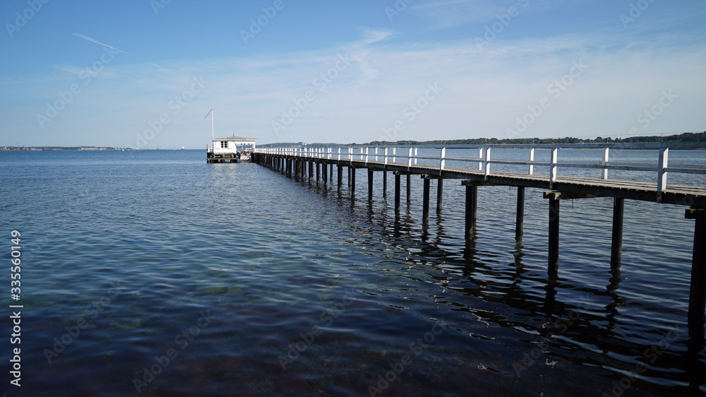 pier an a sunny day in kiel, germany
