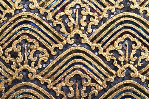 Golden thai temple old vintage background