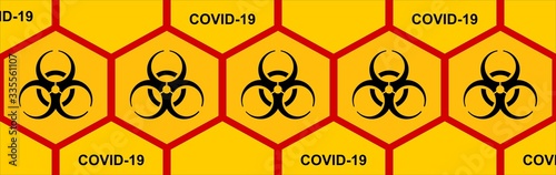 International biological hazard graphic symbol used during contamination with infectious diseases.