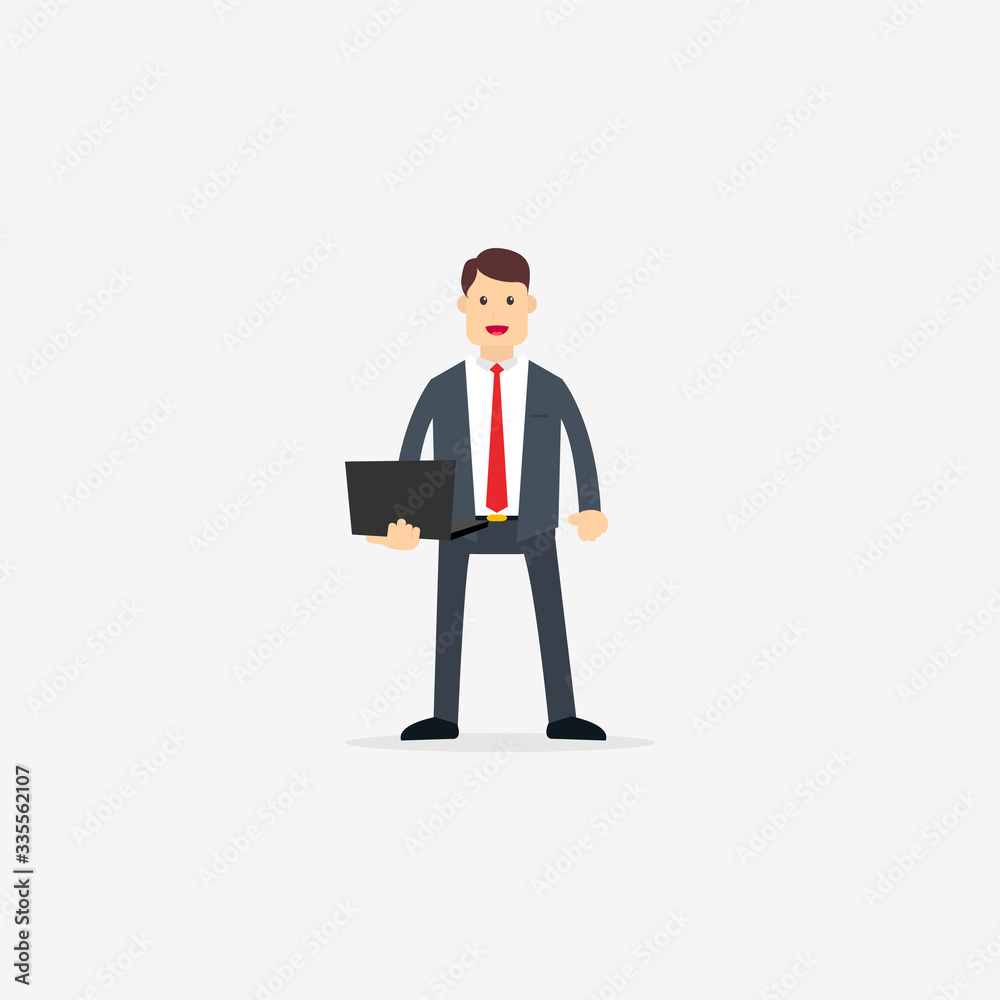 A Businessman who holds a Laptop A Businessman who holds a Laptop
