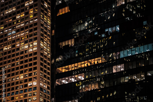 modern office buildings at night, cityscape