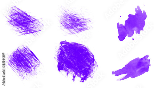 Abstract set of paint splashes, blot and scratches