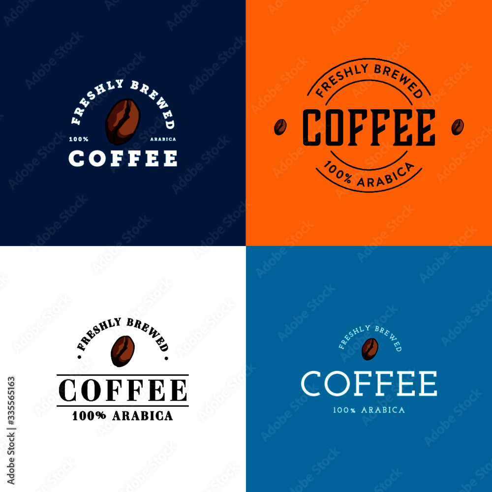 Coffee Bean Logo & Badge Set IV Coffee Bean Logo & Badge Set IV