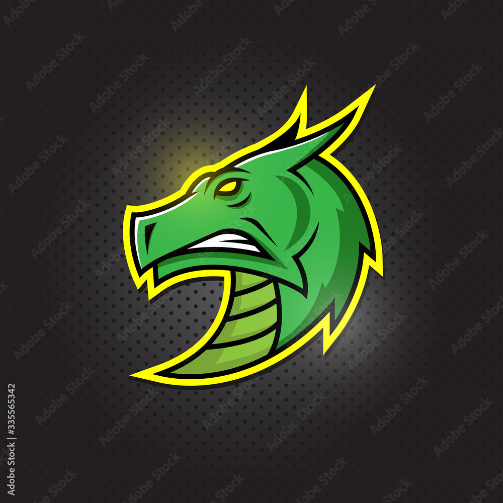 Fototapeta premium Dragon head - mascot logo, esport design