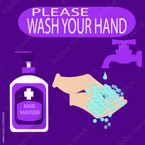 Hand sanitizer,vector hand sanitizer symbol /alcohol bottle for hand sanitation vector concept banner .symbol of hand hygiene