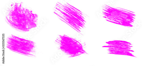 Set of vector watercolor smear brushes. Illustration of purple brush