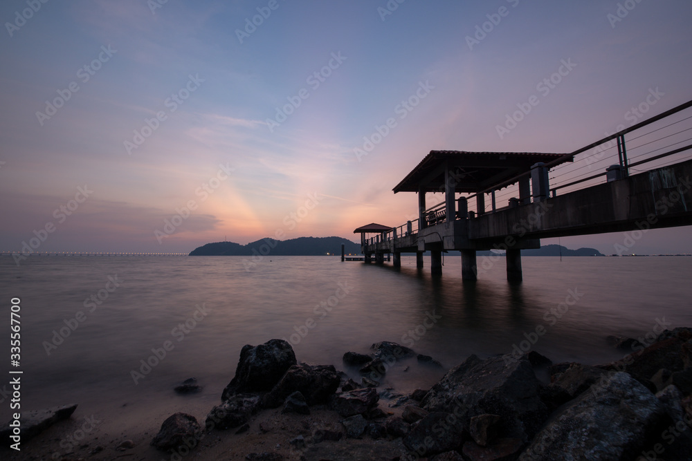 Sunray over Jetty Batu Musang. Sunray over Jetty Batu Musang.