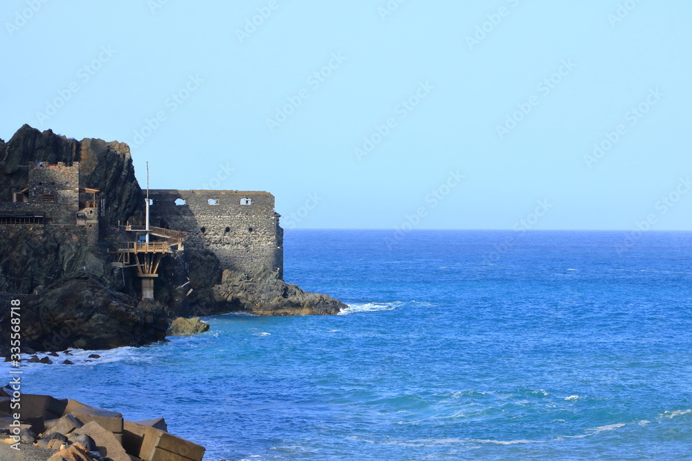 The former terminal for goods and banana shipping, the Castillo del Mar. Today, a abandoned arts and cultural center in Vallehermoso on La Gomera The former terminal for goods and banana shipping, the Castillo del Mar. Today, a abandoned arts and cultural center in Vallehermoso on La Gomera