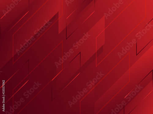 abstract red shape and line frame 