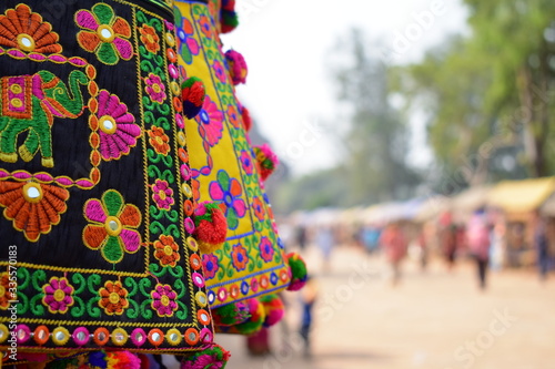 selective focus on a beautifully hand loomed piece of clothe. 