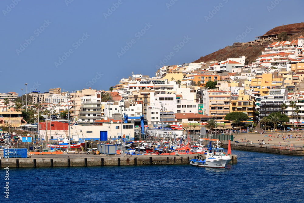 January 31 2020 - Harbor in San Sebastian, Tenerife, Canary Islands in Spain: Port from the Sea