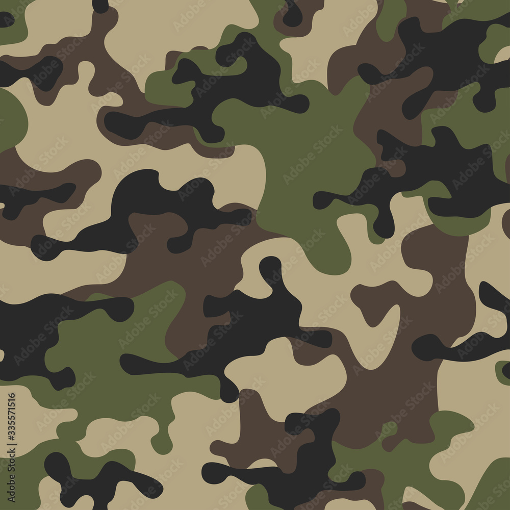 Fototapeta premium Camouflage classic seamless.For hunting and fishing. Camo. Print