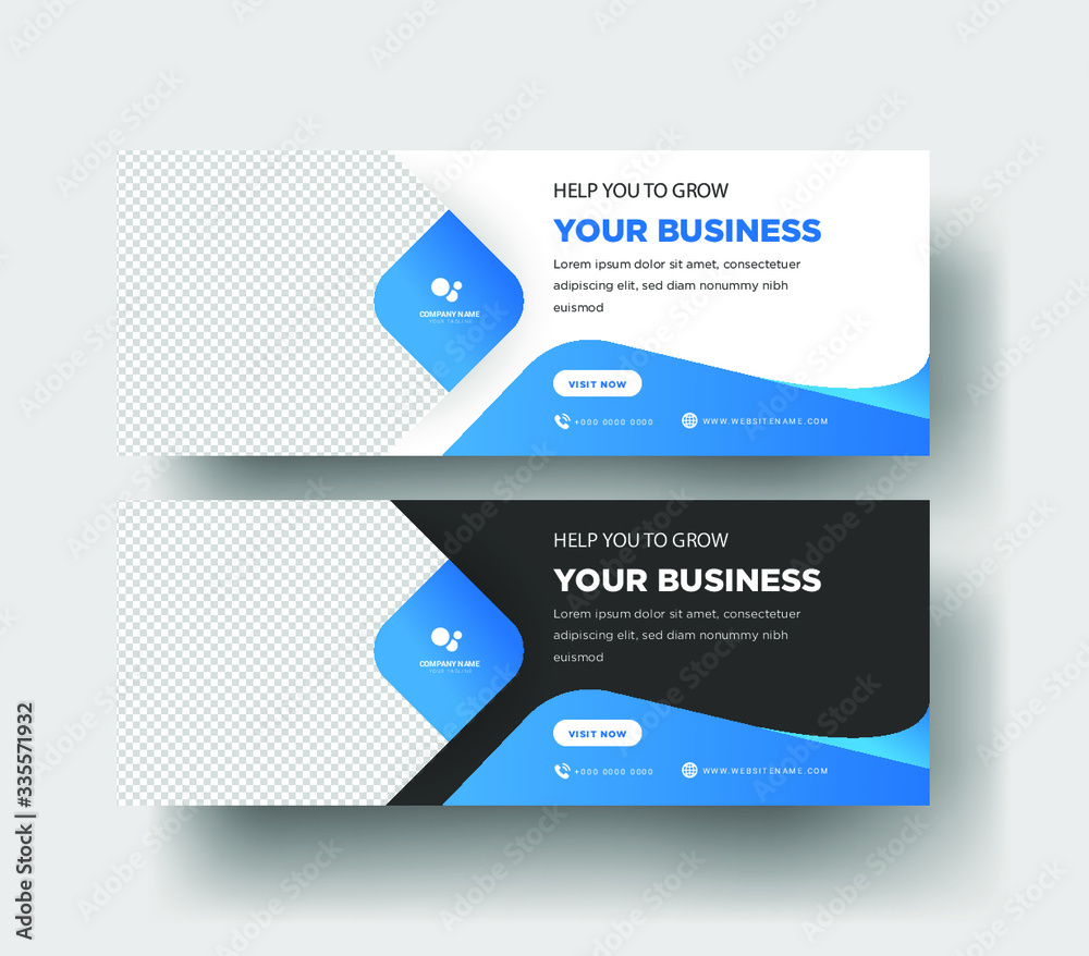 Business Web Banner Template. Vector Business Web Banner Template. Vector