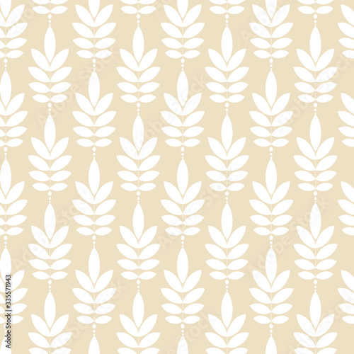  Plants seamless pattern on a light background. Print on fabric for textile. Vector