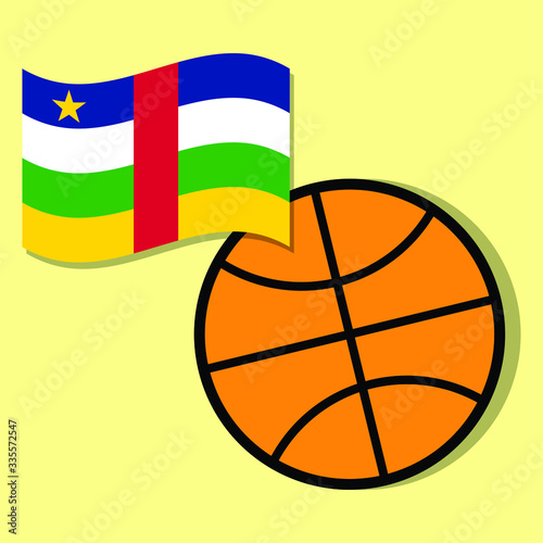 Basketball ball with Central Africa Republic national flag 