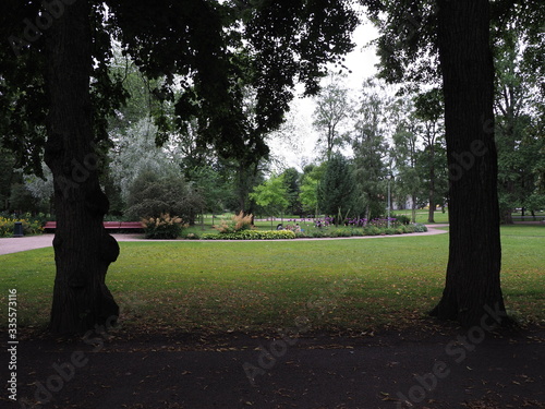 Beauty Frogner park in european city of Oslo in Norway photo