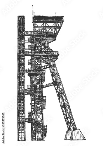 illustration of Shaft mining