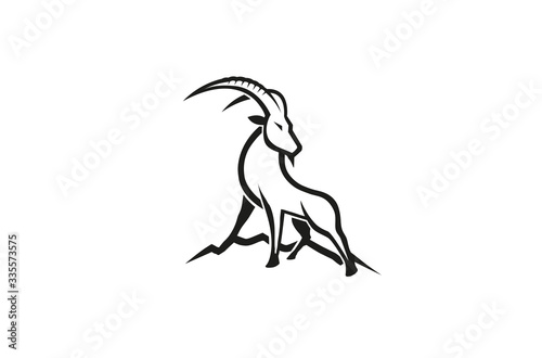 Fototapeta Naklejka Na Ścianę i Meble -  Creative Gazelle Hill Logo Symbol Design Vector Illustration