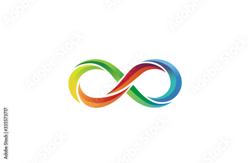Creative Colorful Infinity Shape Logo Symbol Design Vector Illustration