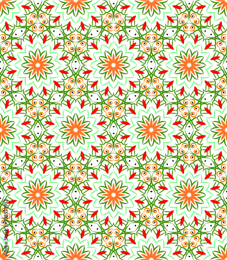 Abstract background ornament illustration. Vector textile print for bed linen, jacket, package design, fabric and fashion concepts. Seamless pattern with flowers