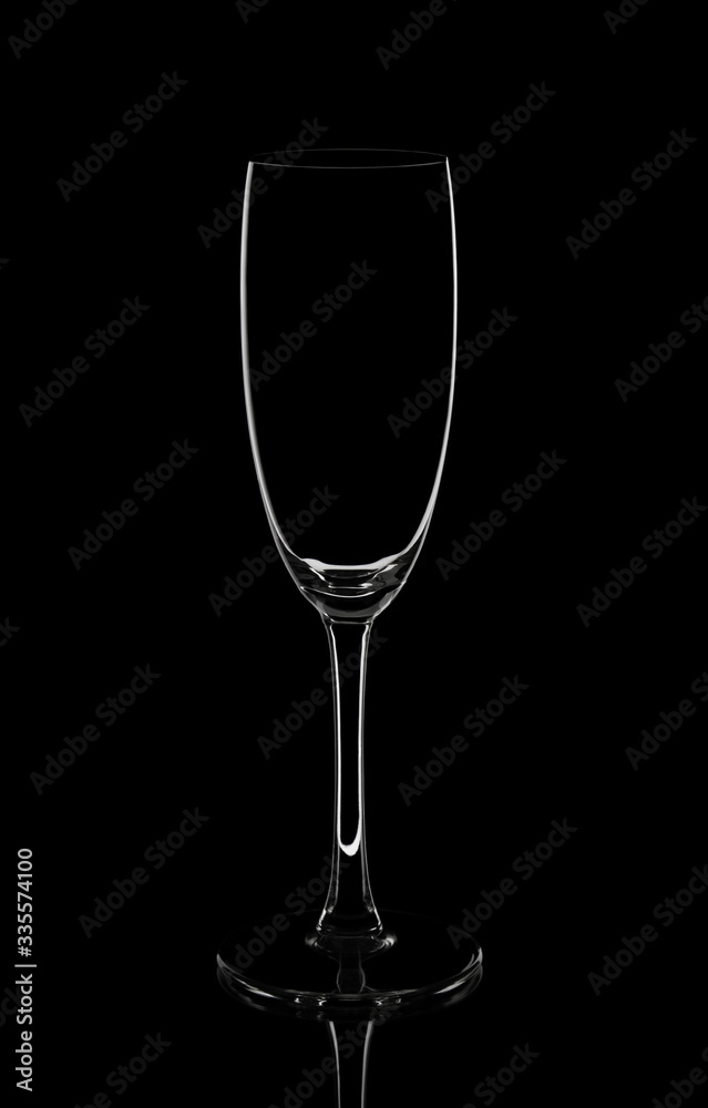 
Glass goblet on a black background