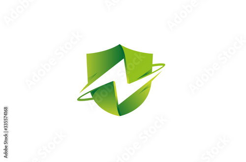 Creative Green Shield Thunder Logo Symbol Design Vector Illustration Free Download Creative Green Shield Thunder Logo Symbol Design Vector Illustration - GFXLoad
