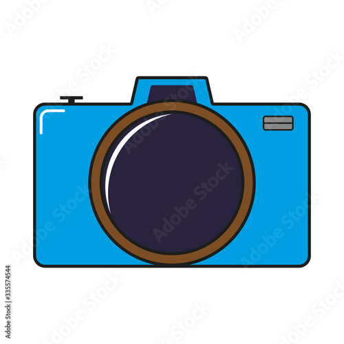 Camera flat cartoon style camera icon. Isolated on a white background. Vector