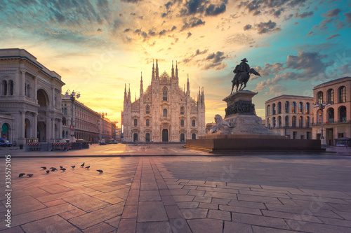 Fototapeta Duomo , Milan gothic cathedral at sunrise,Italy,Europe