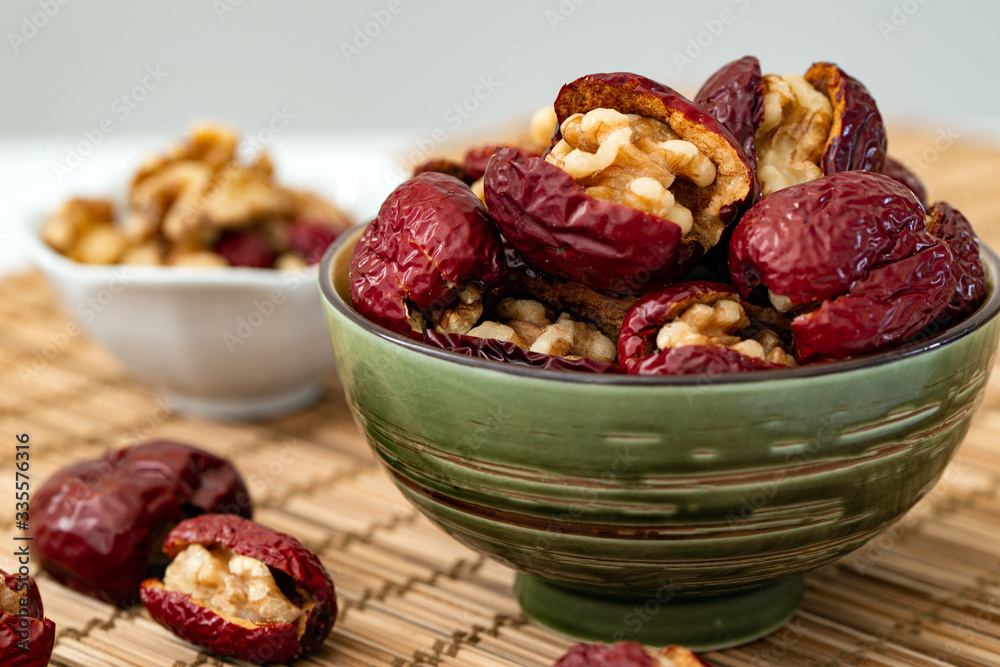Dry red dates with walnuts Dry red dates with walnuts
