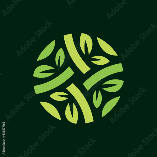 Green Leaf Nature Logo with a Modern Look are Very Easily Placed in Various Kinds of Icons, Vectors, Favicons, Logo.