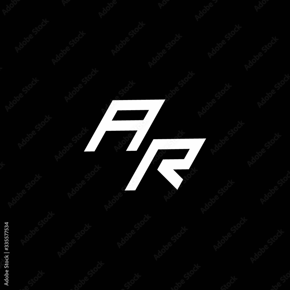 AR logo monogram with up to down style modern design template AR logo monogram with up to down style modern design template