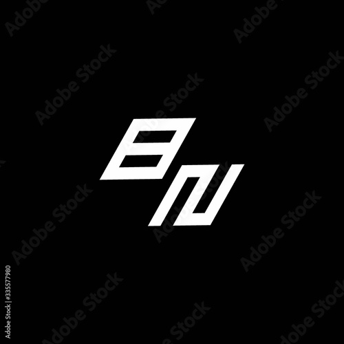 BN logo monogram with up to down style modern design template