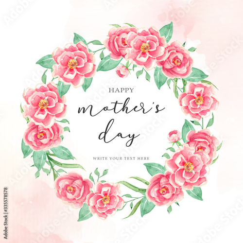 Mother's day with flowers watercolor