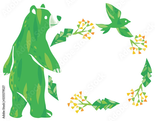 動物　植物　フレーム