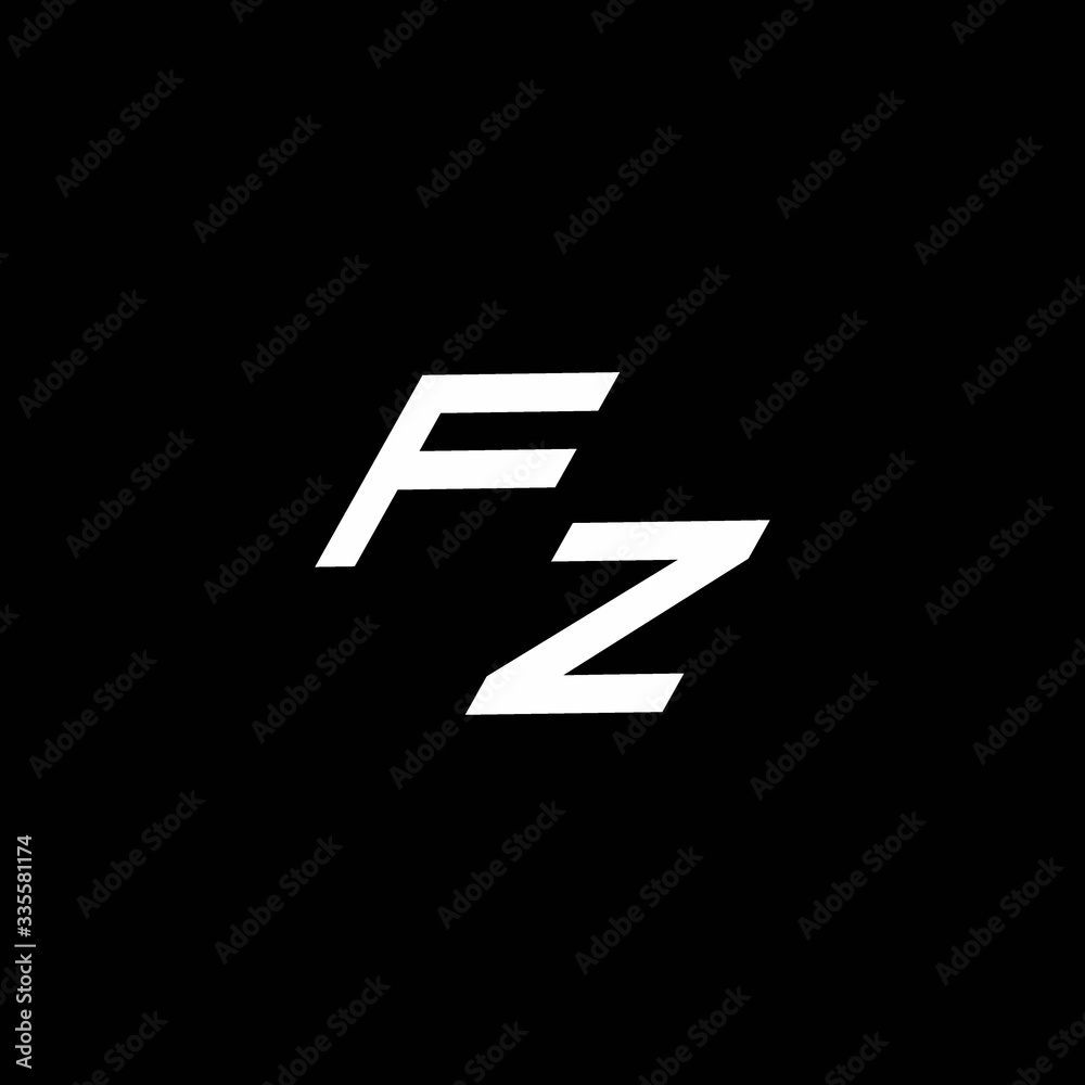 FZ logo monogram with up to down style modern design template FZ logo monogram with up to down style modern design template